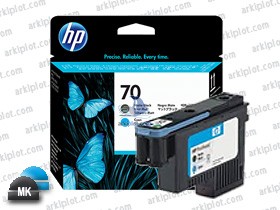 HP Nº70 cabezal negro mate/cian