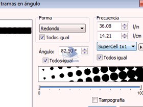 NeoStampa Film - Cuadro de configuración de trama