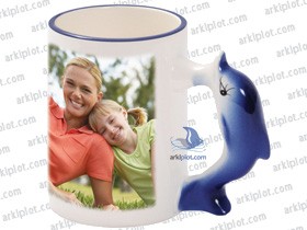 Taza sublimación con asa figura animal RF600 Delfín (Cajas 24 Uds.) 