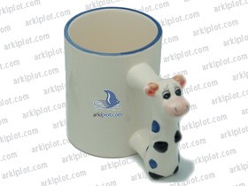 Taza sublimación con asa figura animal RF600 Vaca (Cajas 24 Uds.)