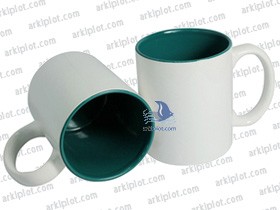 Taza sublimación  Color interior RF601  Verde (Cajas 36 Uds. )