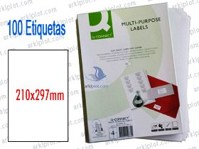 Etiquetas adhesivas Arquicopy 210X297mm  (100 etiquetas) - Esquinas rectas