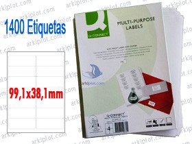 Etiquetas adhesivas Arquicopy 99,1x38,1mm  (1400 etiquetas) - Esquinas redondeadas