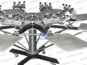 Carrusel de serigrafia SPM-6P, 6 puestos 6 colores, manual