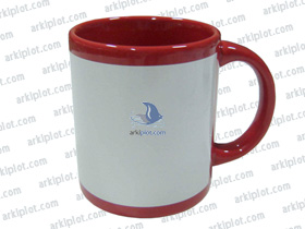 Taza sublimación roja con recuadro