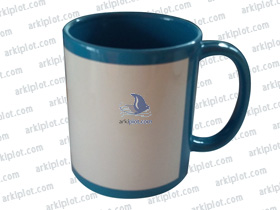 Taza sublimación azul con recuadro