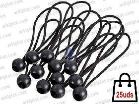 Elástico con bola 25 cm. Negro (25 uds)