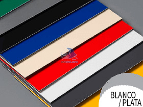 Panel GT 3mm Blanco/Plata 150x305cm - 0,30mm