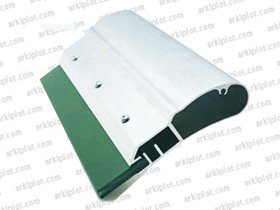 Porta regleta aluminio goma verde 75SH 1m