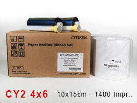 Kit papel Citizen CY2 Media Set 4x6" x 1400 hojas 10x15