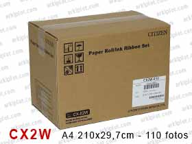 Kit papel Citizen CX2W Media Set A4  2 x 110 hj. 210x297